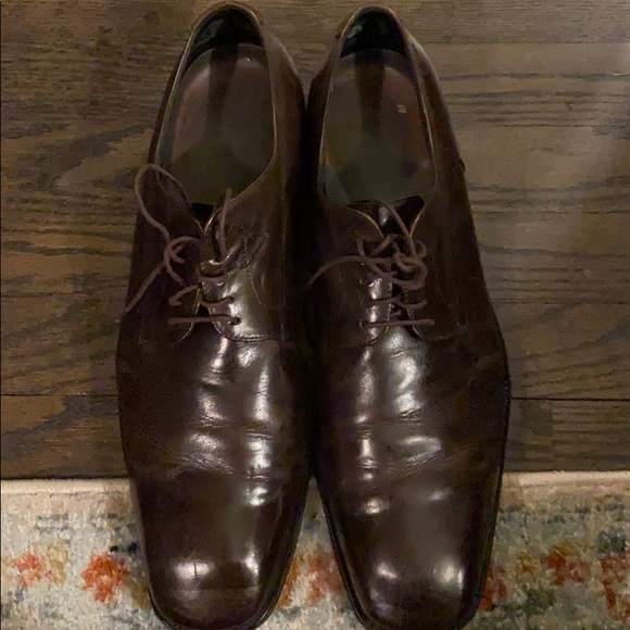 hugo boss plain toe leather derby